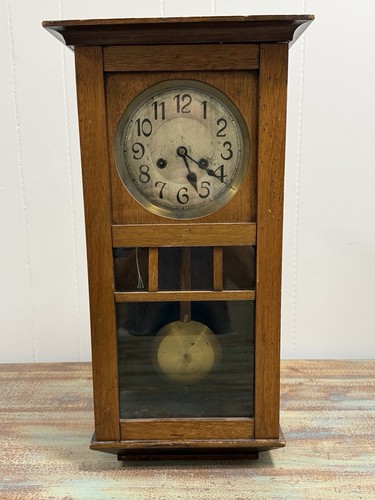 Mantel clock oak mission - clock, arts