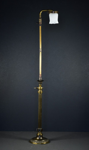 Antique brass desk - lamp, &